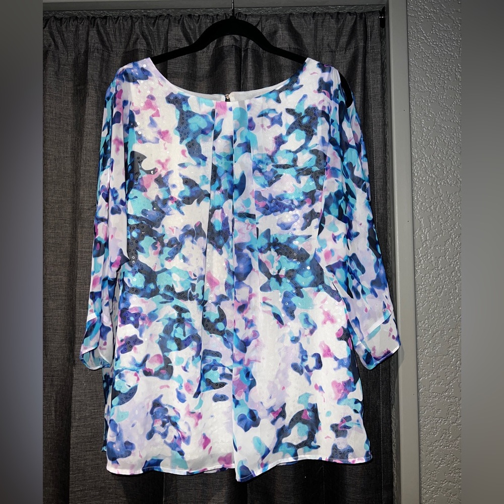 Jennifer Lopez multi color sequin top  1x